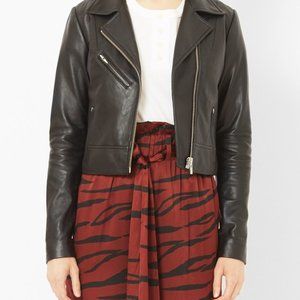 Veda Nova Smooth Leather Jacket Black Small